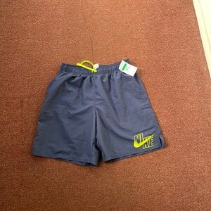 Nike Blue Swim Trunks with Green Label